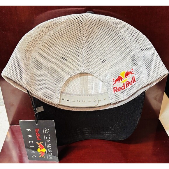 Red Bull Aston Martin Racing Mesh Baseball Cap Adjustable Sports Trucker Hat NWT - Picture 4 of 4